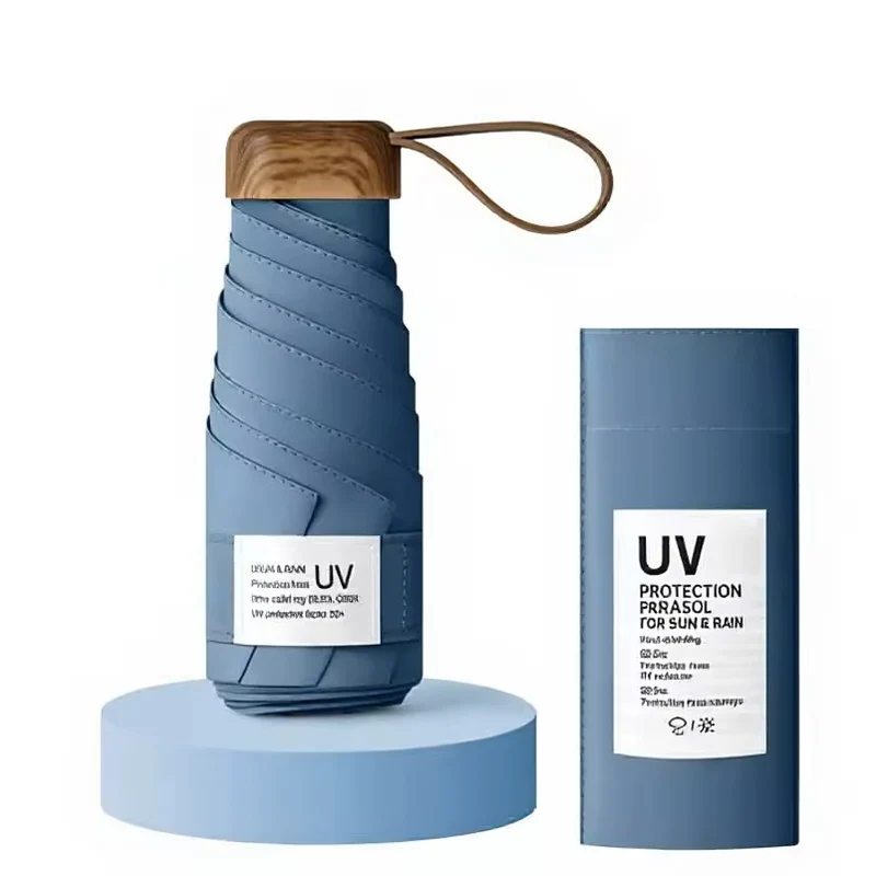 UW UPF 50+ Stylish Travel Umbrella - Compact Flat | Pocket Size 17cm | Sun & Rain | 199g