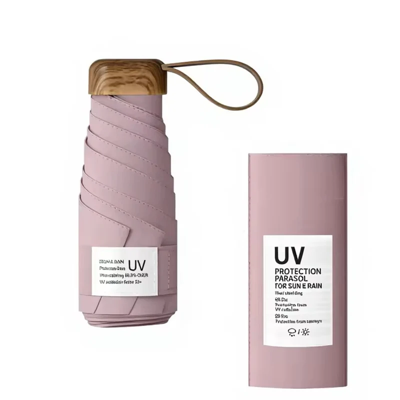 UW UPF 50+ Stylish Travel Umbrella - Compact Flat | Pocket Size 17cm | Sun & Rain | 199g