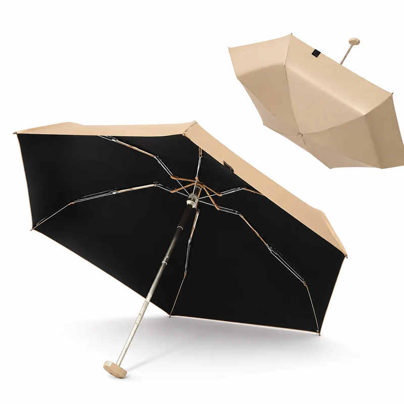 UPF 50+ Gold Reflective Compact Travel Umbrella | Heat-Reflecting Outer | 93cm Canopy | 245g