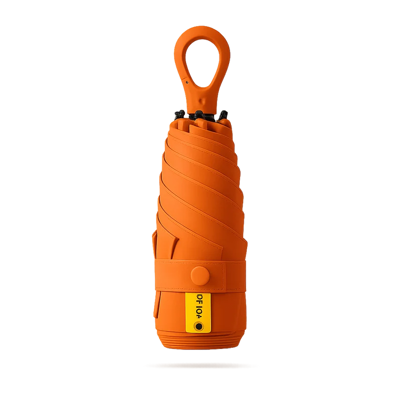 New UPF 50+ Compact Travel Umbrella - Carabiner Hook | Sun & Rain Protection | 93cm Canopy | 225g