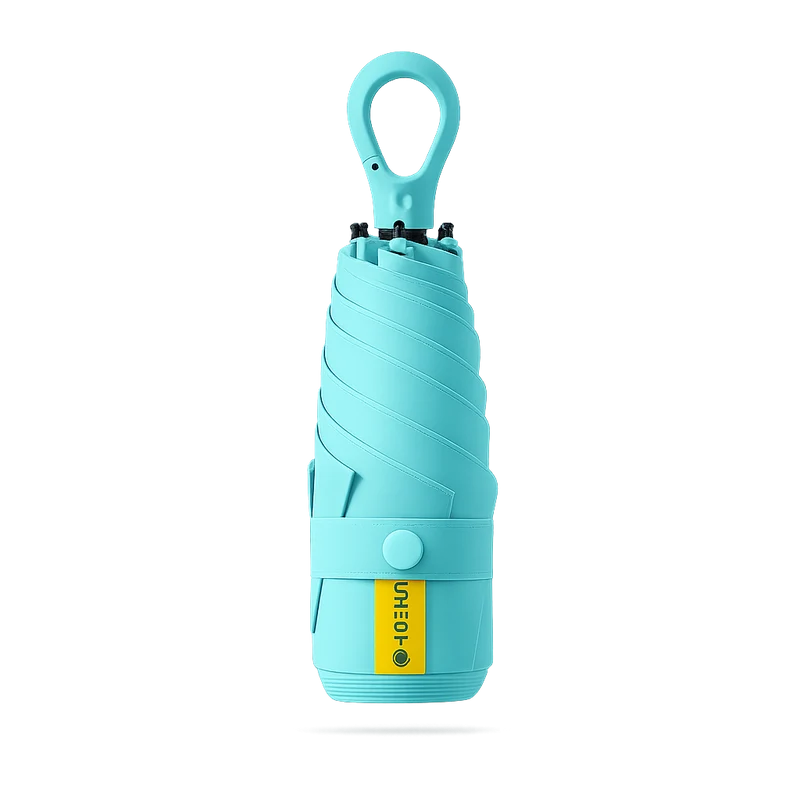 New UPF 50+ Compact Travel Umbrella - Carabiner Hook | Sun & Rain Protection | 93cm Canopy | 225g