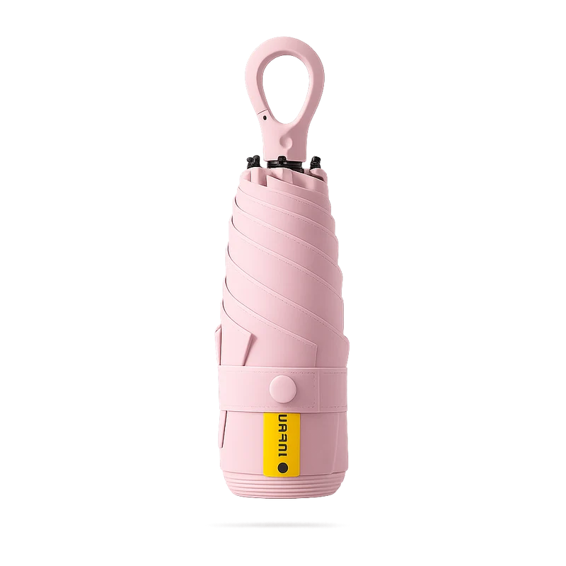 New UPF 50+ Compact Travel Umbrella - Carabiner Hook | Sun & Rain Protection | 93cm Canopy | 225g