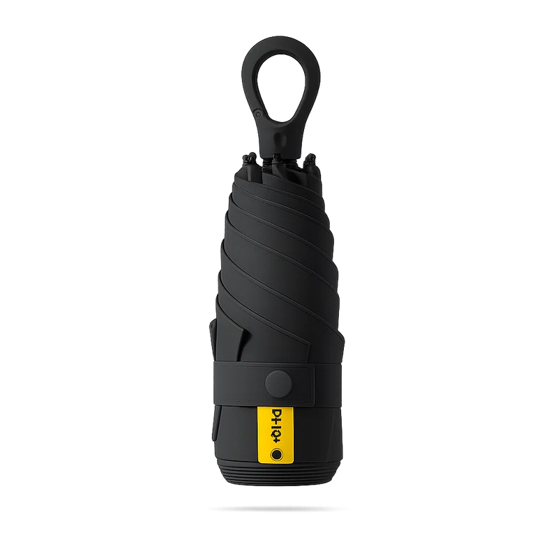New UPF 50+ Compact Travel Umbrella - Carabiner Hook | Sun & Rain Protection | 93cm Canopy | 225g