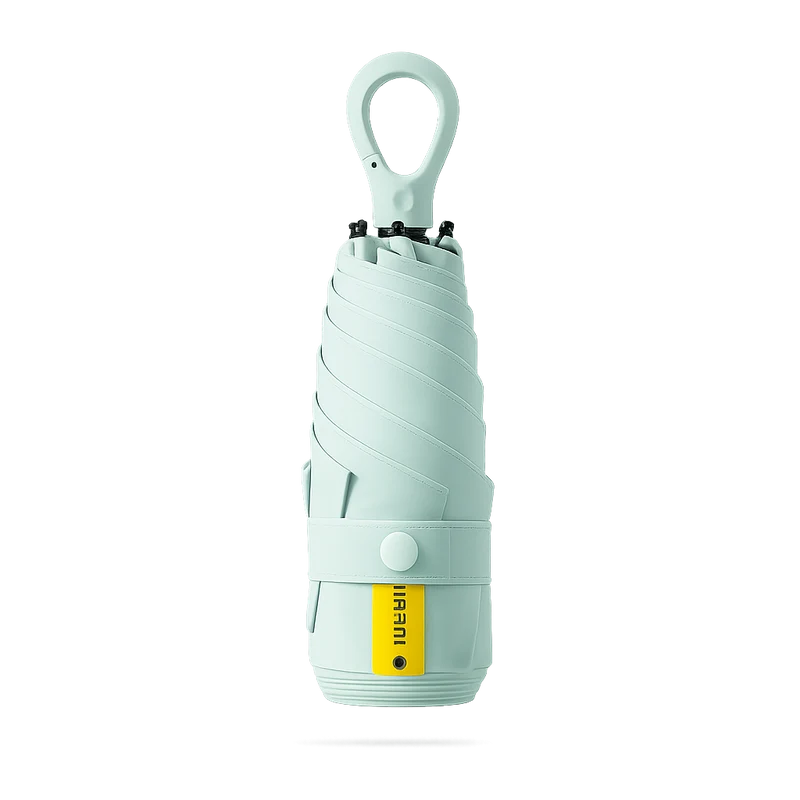 New UPF 50+ Compact Travel Umbrella - Carabiner Hook | Sun & Rain Protection | 93cm Canopy | 225g