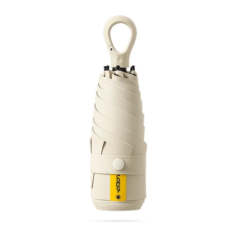 New UPF 50+ Compact Travel Umbrella - Carabiner Hook | Sun & Rain Protection | 93cm Canopy | 225g