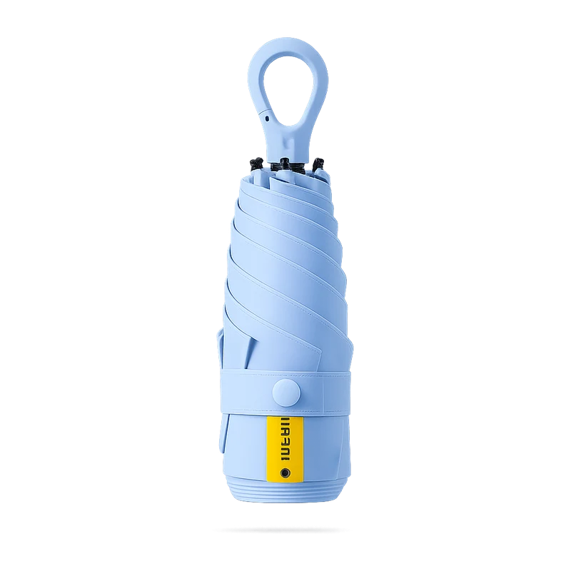 New UPF 50+ Compact Travel Umbrella - Carabiner Hook | Sun & Rain Protection | 93cm Canopy | 225g
