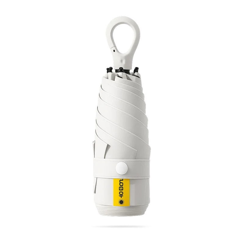 New UPF 50+ Compact Travel Umbrella - Carabiner Hook | Sun & Rain Protection | 93cm Canopy | 225g
