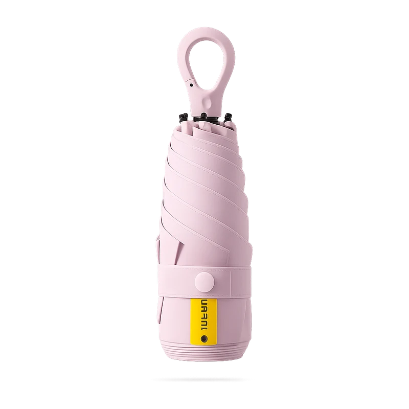 New UPF 50+ Compact Travel Umbrella - Carabiner Hook | Sun & Rain Protection | 93cm Canopy | 225g
