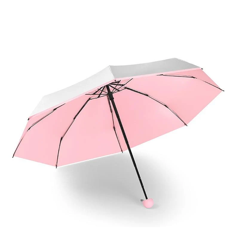 UW UPF 50+ Silver Reflective Compact Travel Umbrella | Heat-Reflecting Outer | 93cm Canopy | 315g