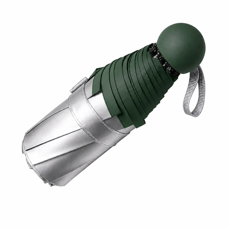 UW UPF 50+ Silver Reflective Compact Travel Umbrella | Heat-Reflecting Outer | 93cm Canopy | 315g