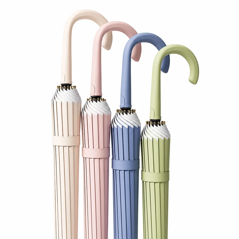 One Piece Canopy Auto Walking Umbrella | Fashion Colours | Fibreglass Frame | 105cm Canopy