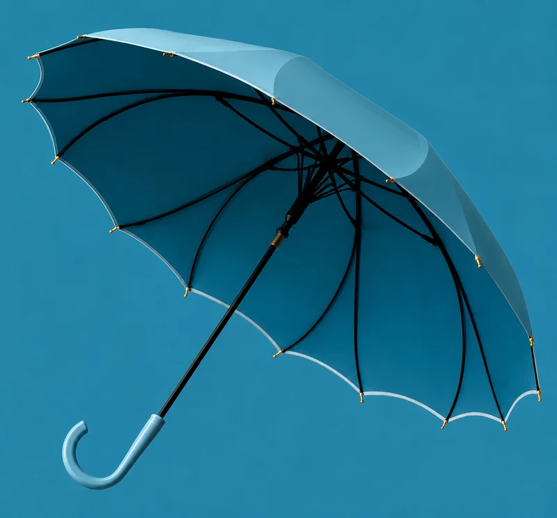 One Piece Canopy Auto Walking Umbrella | Fashion Colours | Fibreglass Frame | 105cm Canopy