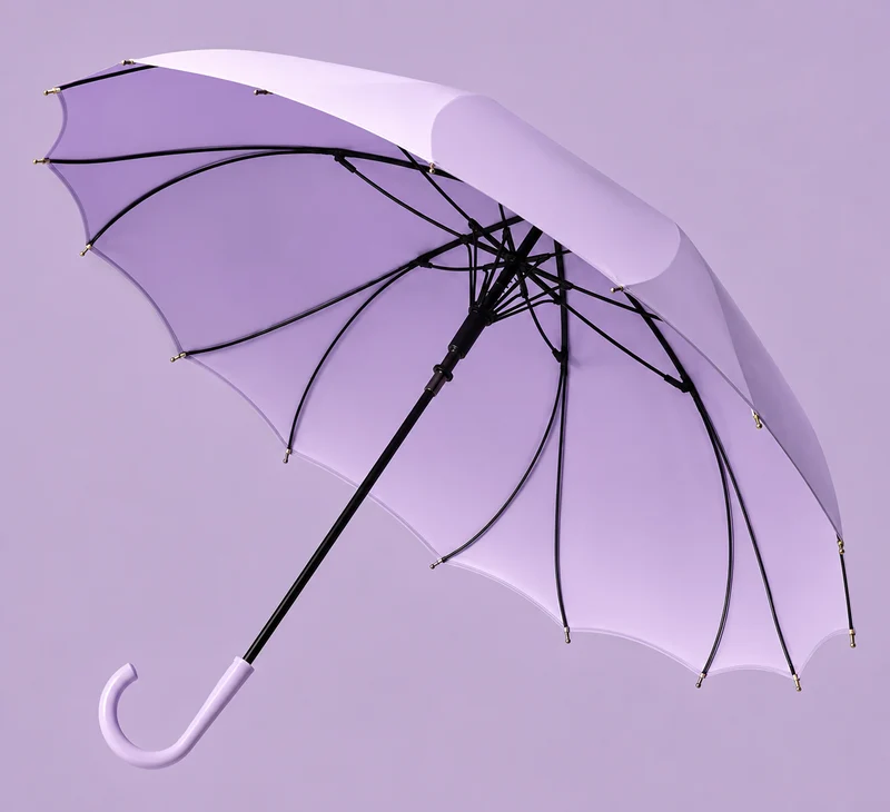 One Piece Canopy Auto Walking Umbrella | Fashion Colours | Fibreglass Frame | 105cm Canopy