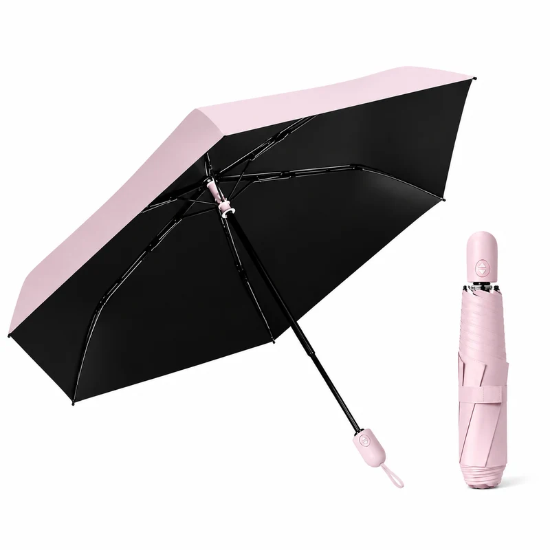 UPF 50+ Auto Supermini Travel Umbrella | Sun & Rain Protection | Easy Open | Only 220g