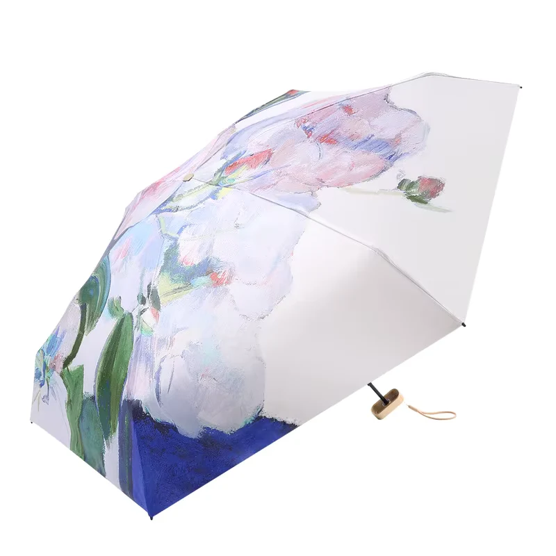 UPF 50+ Art Print Compact Mini Flat Travel Umbrella | 93cm Canopy | Just 230g