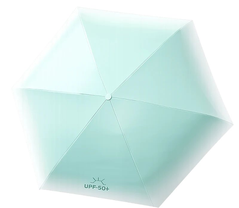 UW UPF 50+ Mini Compact Travel Umbrella - Two Tone | Pocket Size 17cm | Sun & Rain | 230g
