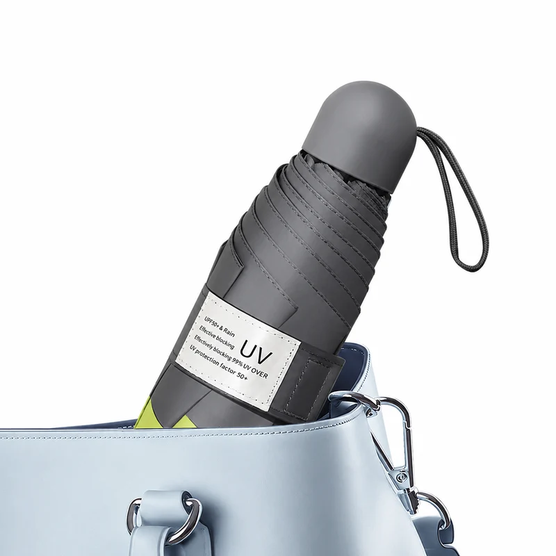 UW UPF 50+ Stylish Compact Travel Umbrella - Two Tone | Pocket Size 17cm | Sun & Rain | 230g