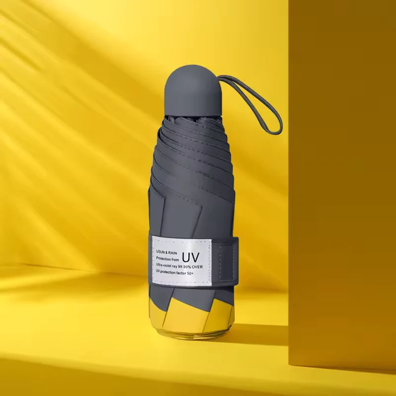 UW UPF 50+ Stylish Compact Travel Umbrella - Two Tone | Pocket Size 17cm | Sun & Rain | 230g
