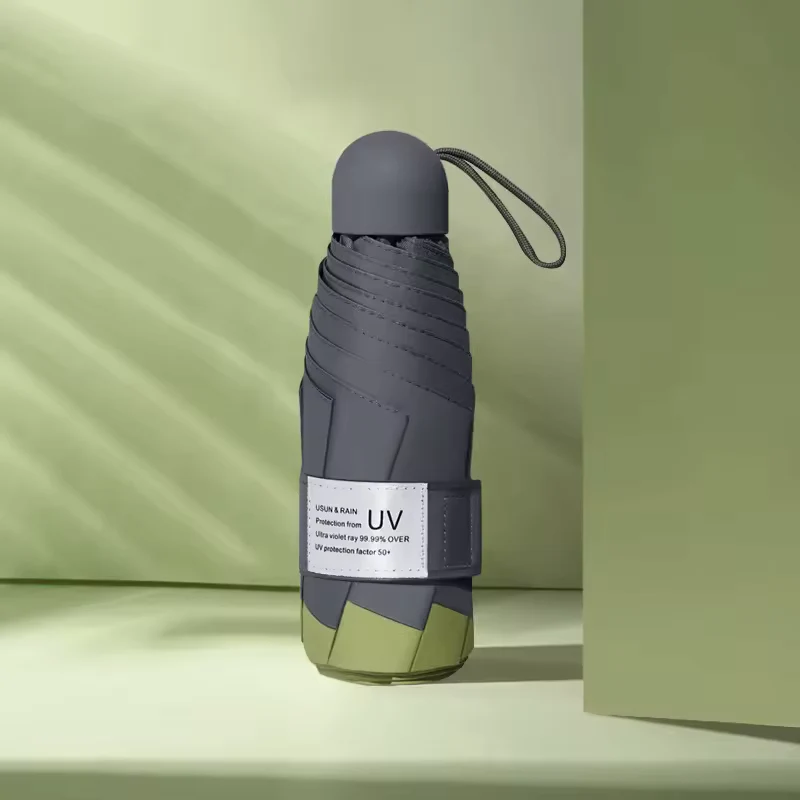 UW UPF 50+ Stylish Compact Travel Umbrella - Two Tone | Pocket Size 17cm | Sun & Rain | 230g