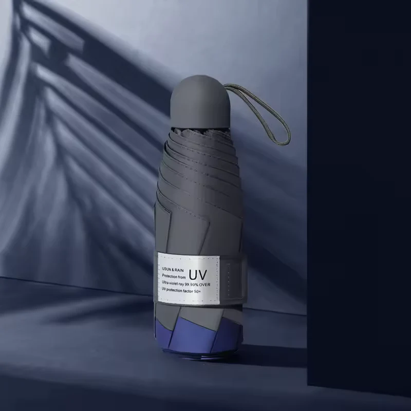 UW UPF 50+ Stylish Compact Travel Umbrella - Two Tone | Pocket Size 17cm | Sun & Rain | 230g