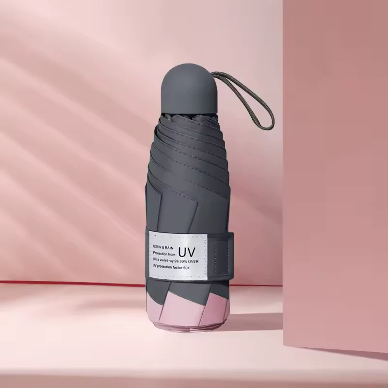 UW UPF 50+ Stylish Compact Travel Umbrella - Two Tone | Pocket Size 17cm | Sun & Rain | 230g