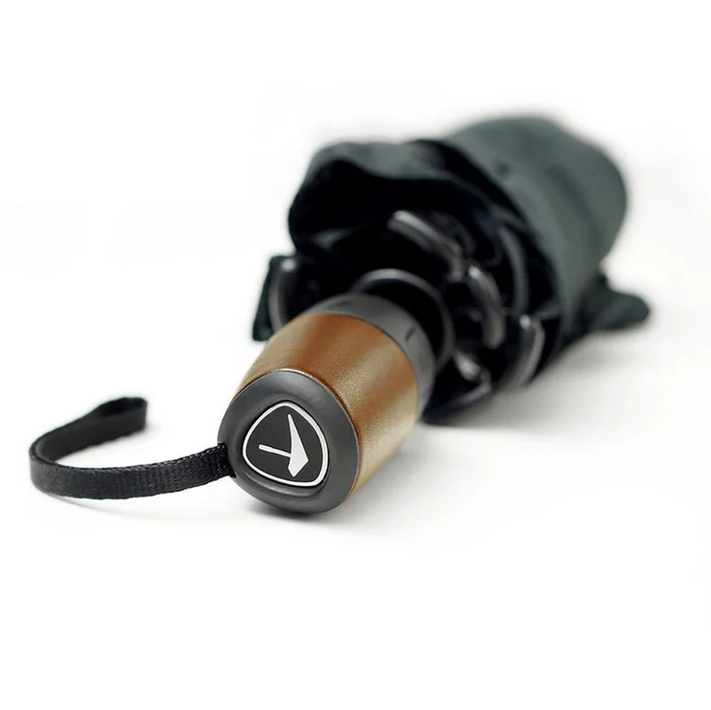 Senz Deluxe AOC Folding Storm Umbrella | Windproof to 100km/h | UPF 50+ | Leather Trim