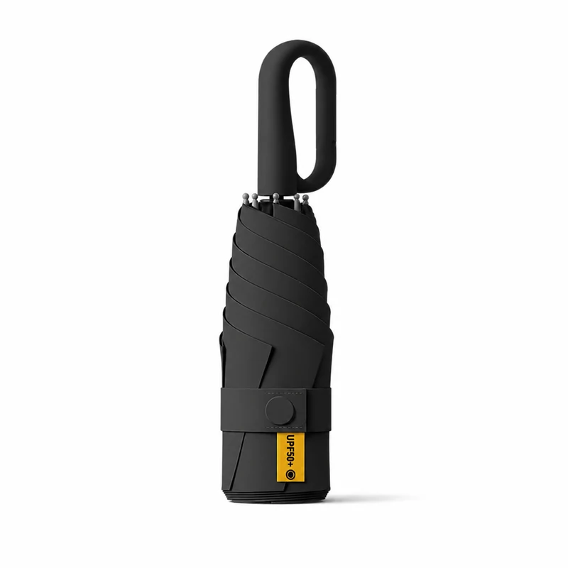 UPF 50+ Compact Travel Umbrella - Large Carabiner Hook | Sun & Rain Protection | 93cm Canopy | 217g