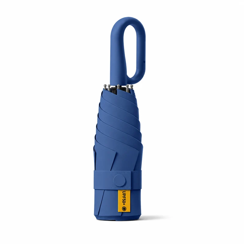 UPF 50+ Compact Travel Umbrella - Large Carabiner Hook | Sun & Rain Protection | 93cm Canopy | 217g