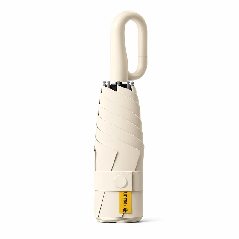 UPF 50+ Compact Travel Umbrella - Large Carabiner Hook | Sun & Rain Protection | 93cm Canopy | 217g
