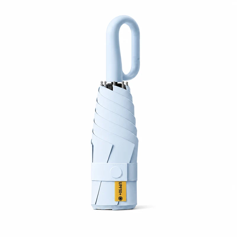 UPF 50+ Compact Travel Umbrella - Large Carabiner Hook | Sun & Rain Protection | 93cm Canopy | 217g