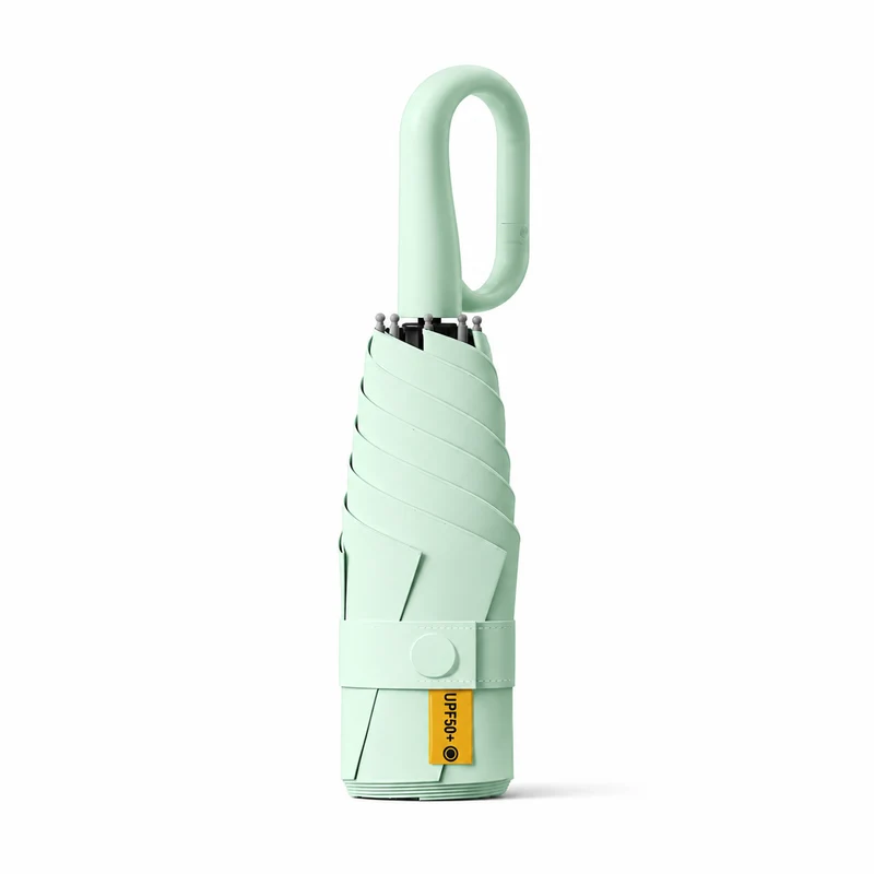 UPF 50+ Compact Travel Umbrella - Large Carabiner Hook | Sun & Rain Protection | 93cm Canopy | 217g