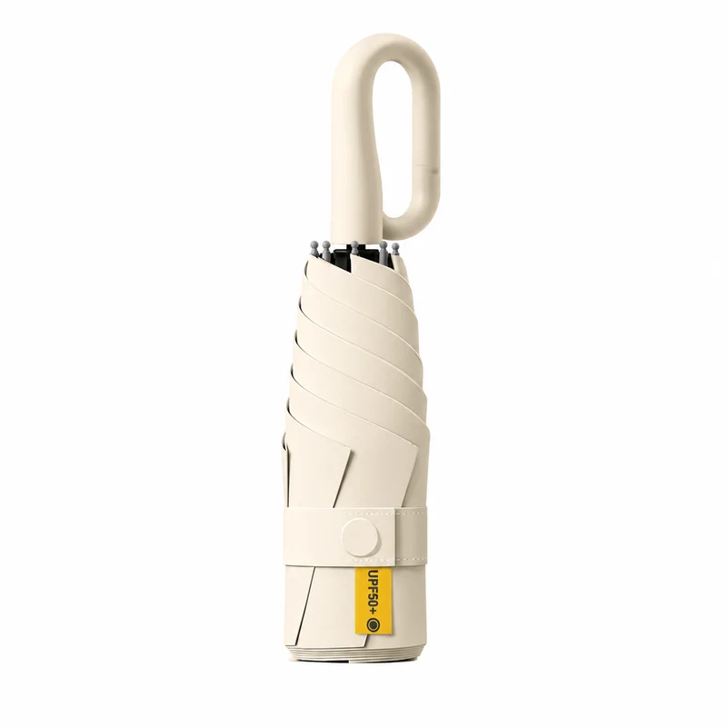 UPF 50+ Compact Travel Umbrella - Large Carabiner Hook | Sun & Rain Protection | 93cm Canopy | 217g