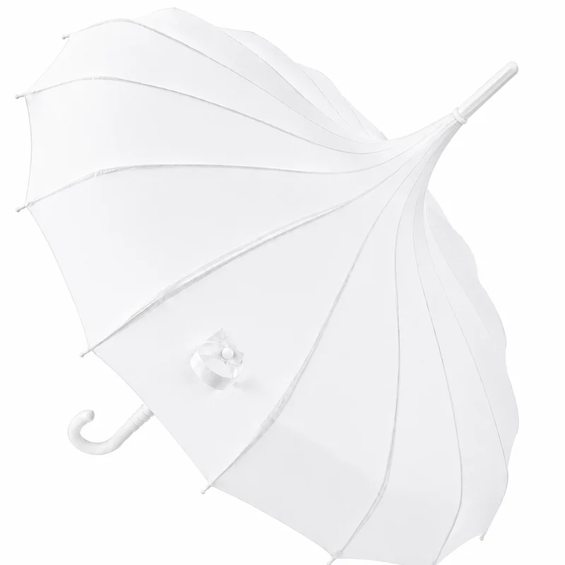 Ladies 'Olivia' Pagoda Walking Umbrella | 16 Ribs | Crook Handle | Vintage Style