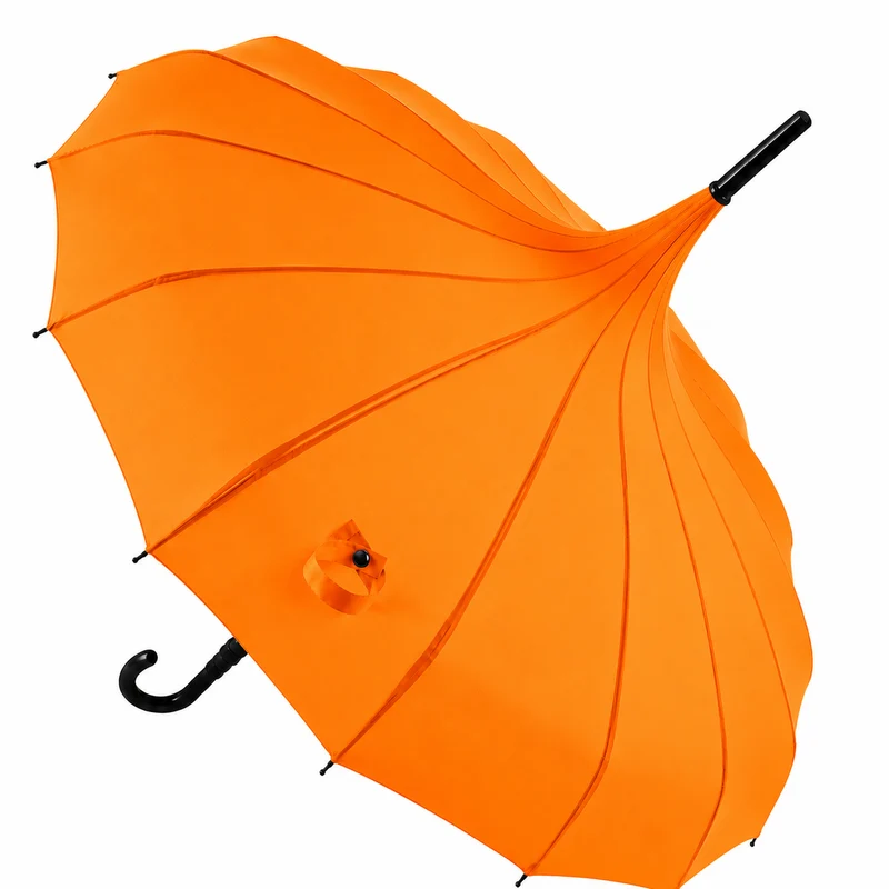 Ladies 'Olivia' Pagoda Walking Umbrella | 16 Ribs | Crook Handle | Vintage Style