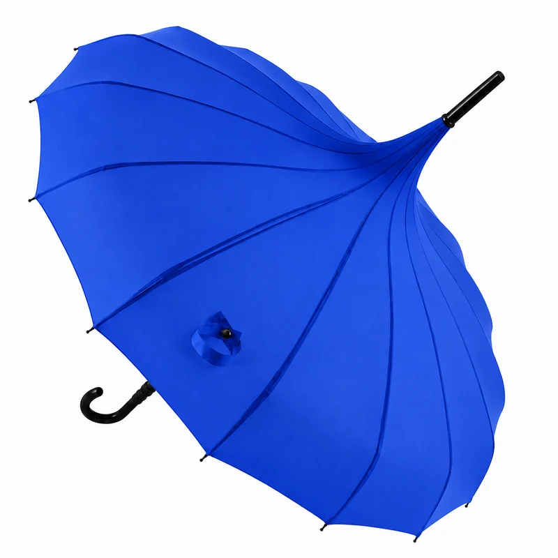 Ladies 'Olivia' Pagoda Walking Umbrella | 16 Ribs | Crook Handle | Vintage Style