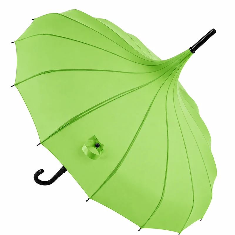 Ladies 'Olivia' Pagoda Walking Umbrella | 16 Ribs | Crook Handle | Vintage Style