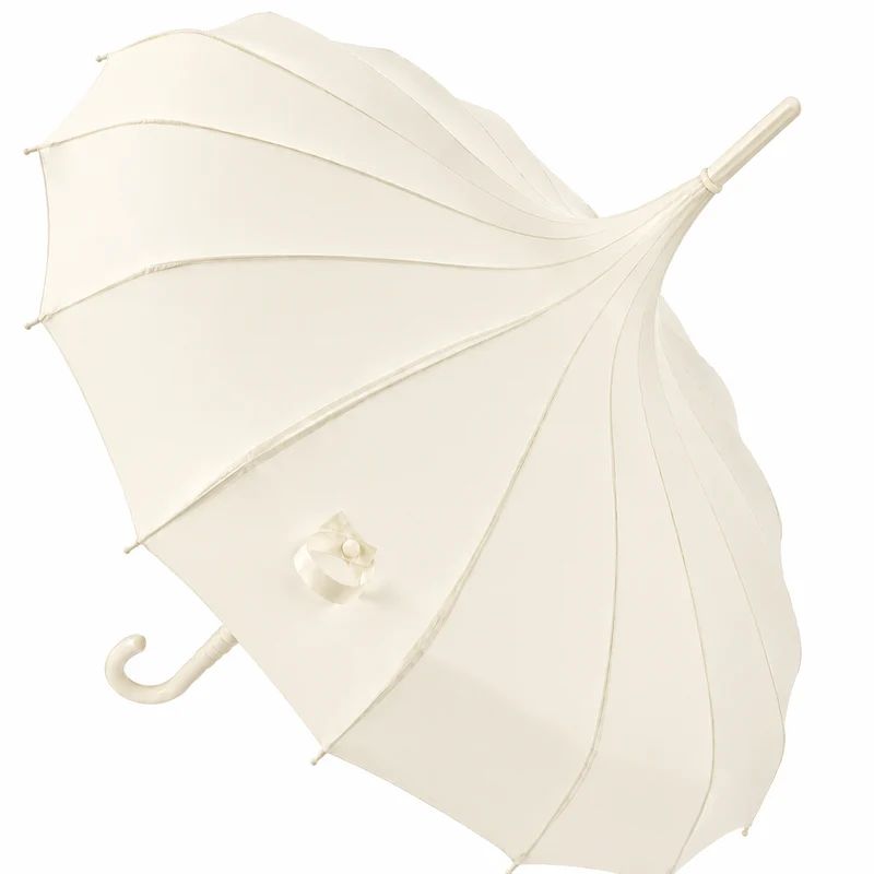 Ladies 'Olivia' Pagoda Walking Umbrella | 16 Ribs | Crook Handle | Vintage Style