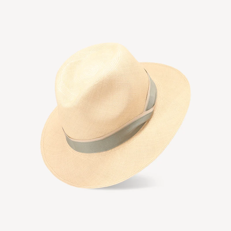 Toquilla Straw Teardrop Panama - Sauge/Nude