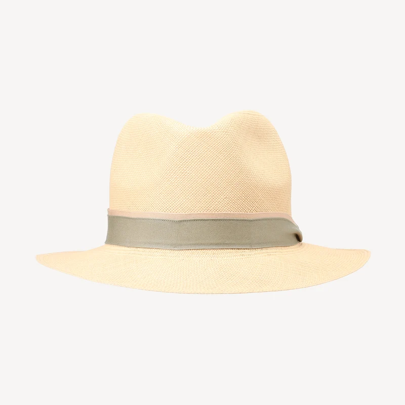 Toquilla Straw Teardrop Panama - Sauge/Nude