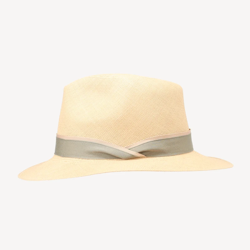 Toquilla Straw Teardrop Panama - Sauge/Nude