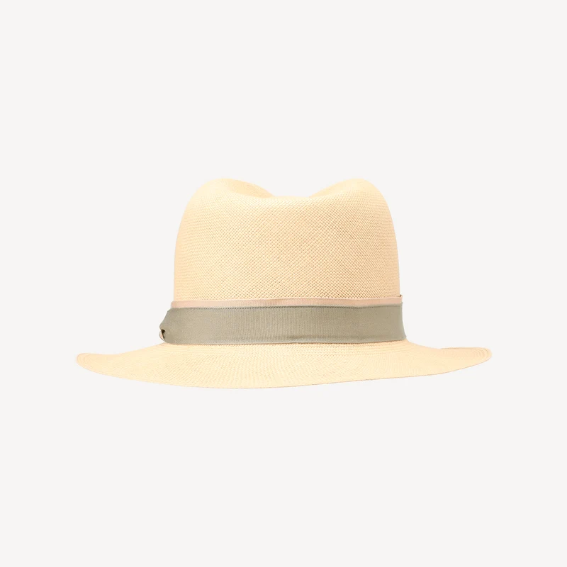 Toquilla Straw Teardrop Panama - Sauge/Nude
