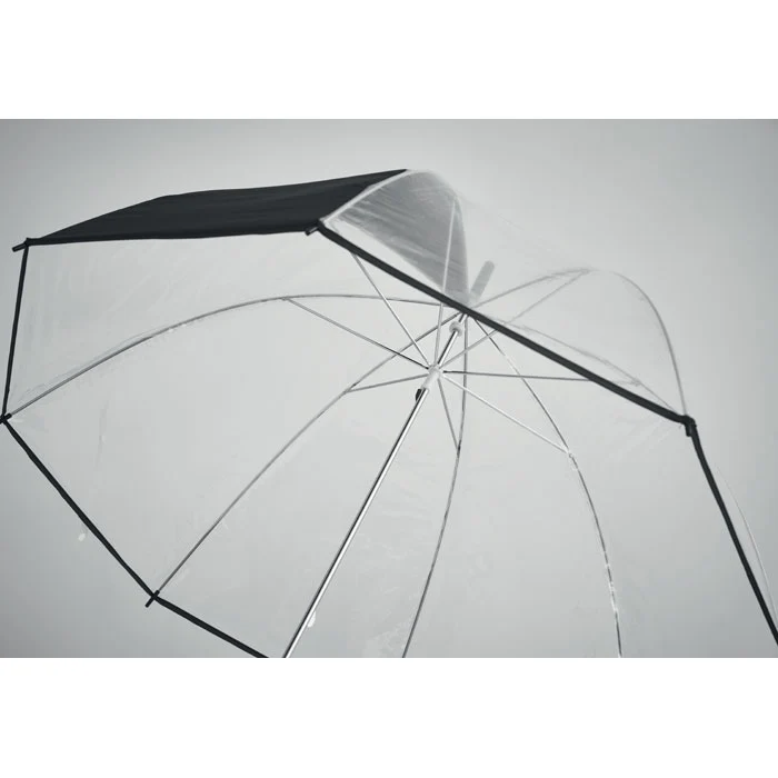 Clear POE Dome Umbrella with Printable Panel | 83cm Canopy | Manual Open | MOQ 12pcs
