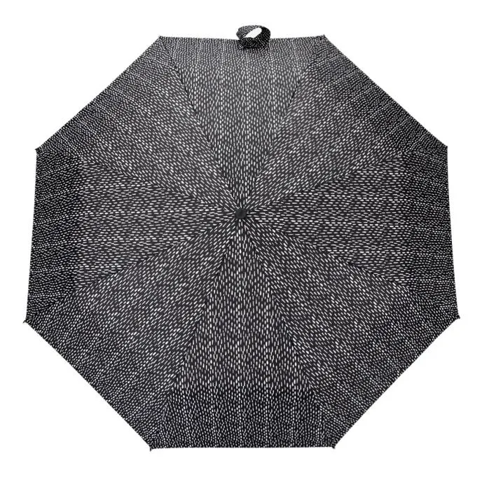 Totes ECO X-tra Strong AOC Umbrella - Black & White Drops | Wind Tunnel Tested | Auto Open & Close