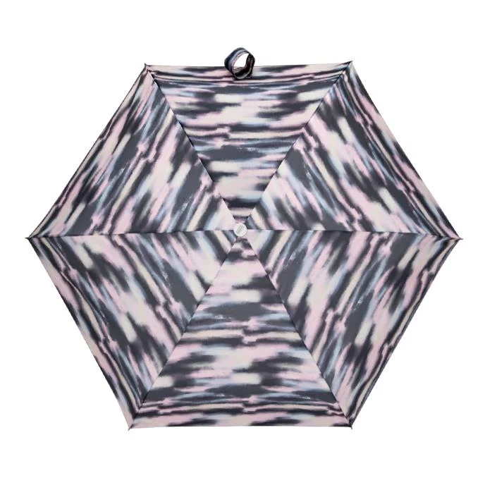 Totes ECO Tiny X-tra Strong Folding Umbrella - Mini Striped Clouds | 5-Section | Just 16.5cm and 214g