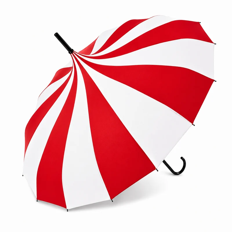 Ladies 'Olivia' Pagoda Walking Umbrella - Two Tone | 16 Ribs | Vintage Style