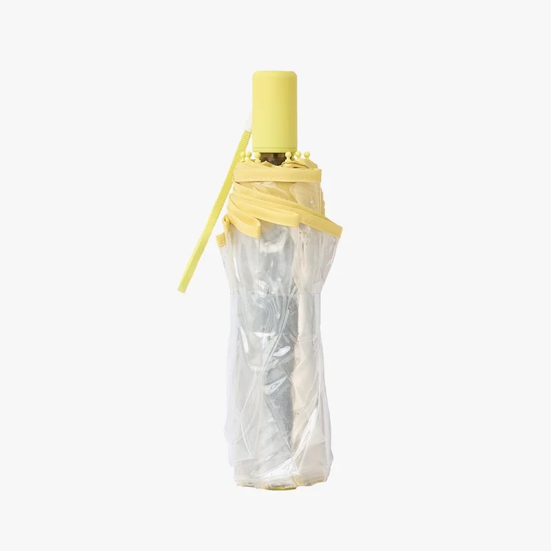 Clear PVC Compact Folding Umbrella - Silver Stars | 98cm | Windproof | Recyclable Handle