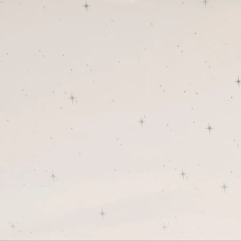 Clear PVC Compact Folding Umbrella - Silver Stars | 98cm | Windproof | Recyclable Handle