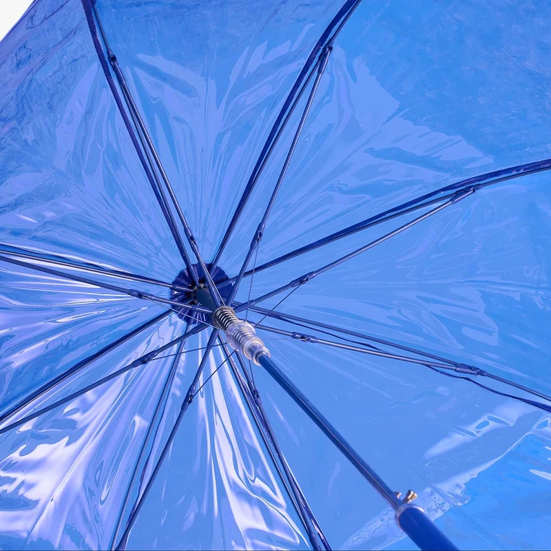 Clear Coloured Automatic Walking Umbrella | Transparent Canopy | Windproof | Colour-Match Handle | 90cm
