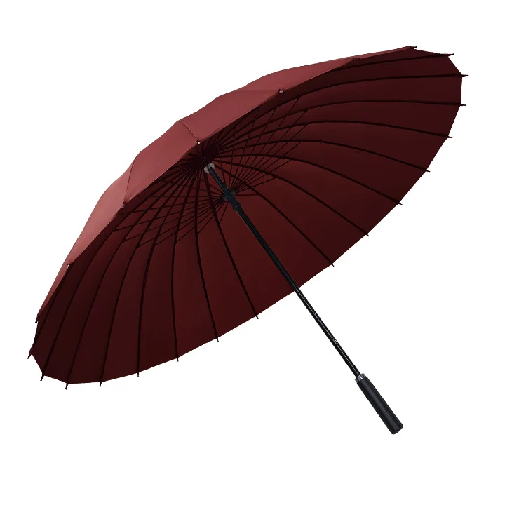 Elegant Automatic Walking Umbrella - 24 Ribs | Extra-Large 115cm Canopy | Windproof | Leatherette Handle