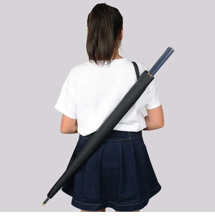 Elegant Automatic Walking Umbrella - 24 Ribs | Extra-Large 115cm Canopy | Windproof | Leatherette Handle